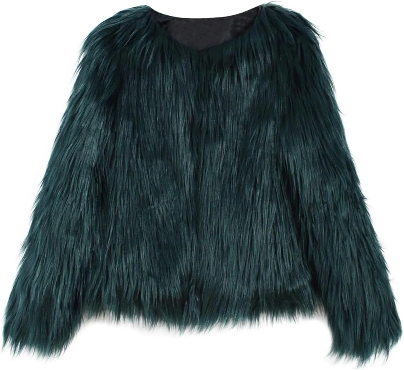 Women's 2024 Winter Coats Fleece Cropped Jacket Long Sleeve Fluffy Warm Coat Short Soft Shaggy Outerwear Fall Cardigan