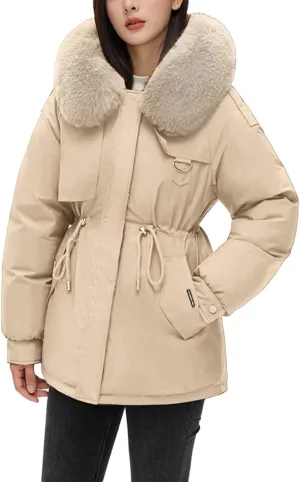 Women's Coats Winter Mid-Lenght Down Puffer Coats Longline Trench Coat Warm Outwear Zip Up Overcoats Plus Size