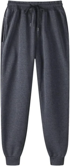 Women's Fleece Lined Sweatpants High Waisted Solid Color Drawstring Cinch Bottom Joggers Casual Athletic Pant with Pockets