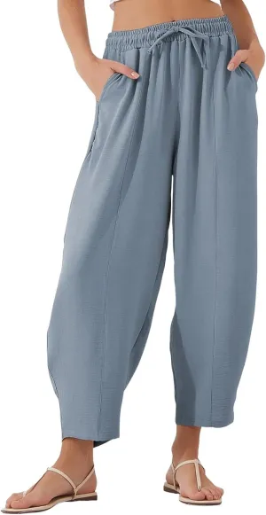 Womens Pants Casual Straight Trousers Wide Leg Loose Fashion Pants High Waist Formal Slacks with Pockets