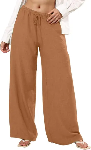 Womens Pants Formal High Waist Pants Straight Baggy Casual Trousers Wide Leg Fashion Slacks with Pockets