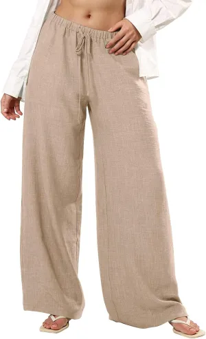 Womens Pants Formal High Waist Pants Straight Baggy Casual Trousers Wide Leg Fashion Slacks with Pockets
