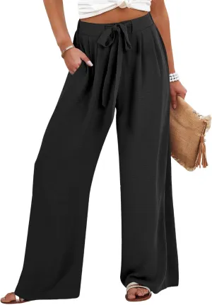 Women's Pants Formal Wide Leg Slacks High Waist Loose Casual Pants Straight Fashion Trousers with Pockets