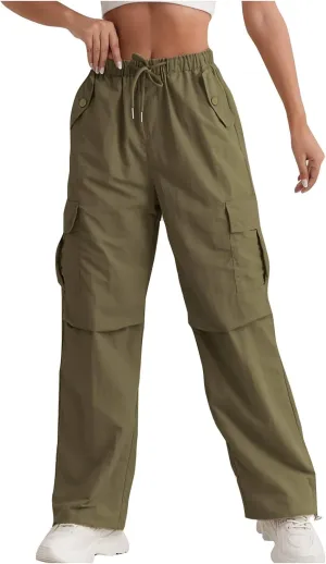 Women's Pants Formal Wide Leg Trousers Straight Loose Fashion Slacks High Waist Casual Pants with Pockets