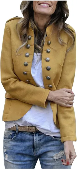 XUETON Womens Casual Blazers Oversized Long Sleeve Button Slim Open Front Work Office Business Dressy Boyfriend Fall Cardigans